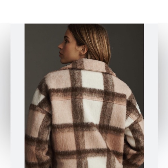 NWT ANTHROPOLOGIE GREYLIN PLAID KNIT SHACKET JACKET, L - Picture 6 of 7